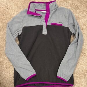 Columbia Black and Gray Pullover with Pink Trim
